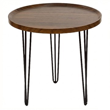 FAmILyLIFE 生活 木冶山居 Carmel鍛鑄圓形茶几 WO-011-WA 50cm 3.4kg  胡桃木