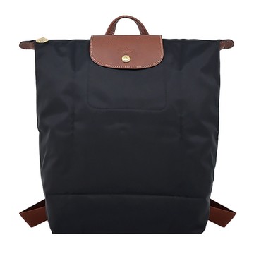 LONGCHAMP LE PLIAGE系列再生尼龍摺疊後背包(中/黑)