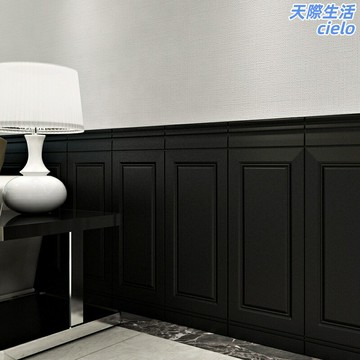 【3D立體自粘】牆貼 牆紙 背景牆貼 護牆板 壁紙 電視背景牆 臥室裝飾 防水防潮 純黑色 網紅同款 免膠粘貼