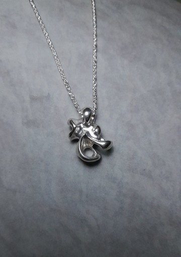 花形_流線曲面銀墜_925銀