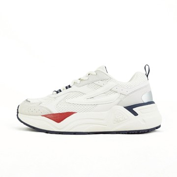 Fila Tiny Double [4-C611X-125] 女 運動休閒鞋 復古鞋 舒適 反光 厚底 米白 深藍