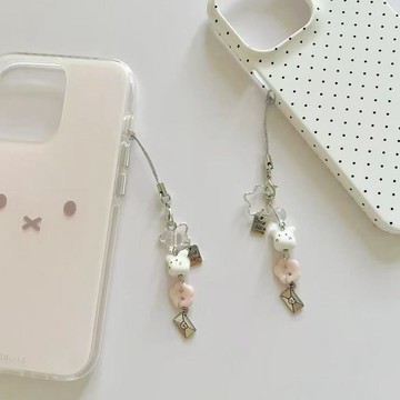 手機掛飾 裝飾✨【粉色小兔咪】一封來自小兔咪的表白信pink手機鏈掛件咕本鏈卡冊