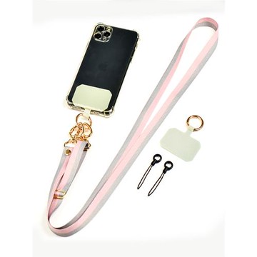 原創手機掛繩女背帶殼斜挎可背貼片側背吊繩夾片掛脖防丟網紅鏈條