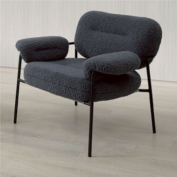 文創集 弗蘭絨布單人休閒沙發椅(二色可選)-82x75x75cm免組
