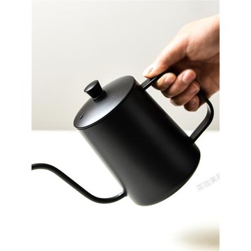 304不銹鋼手沖咖啡壺黑色耐高溫拉花缸打奶泡杯子黑色把手長嘴壺