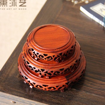 奇石小底座實木擺件木雕花瓶紅酸枝底座佛像茶壺玉石托架紅木底座