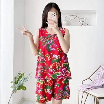 無用良品 東北大花睡衣 惡搞睡衣 抖音同款 情侶裝 夏天衣服 情侶睡衣 短袖居家服 交換禮物 生日禮物 閨蜜睡衣