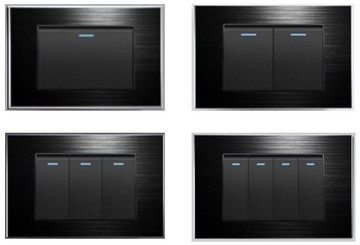 工業風金屬質感 黑鋁拉絲面板 可雙控 電源開關面板,電源開關,Power Switch,牆壁開關面板電燈開關