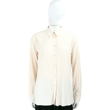 MAX MARA-Leisure PAIO 滑順柔軟皺褶米白色長袖襯衫