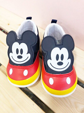 【震撼精品百貨】Micky Mouse 米奇/米妮  台灣製正版兒童米奇透氣包鞋-大臉(13 16號) 震撼日式精品百貨