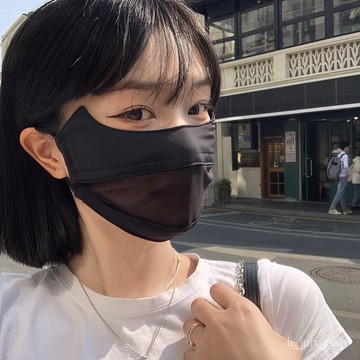 🔥臺灣出貨🔥薄款護眼角防曬口罩女夏季戶外防紫外綫網紗透氣遮陽全臉立體麵罩