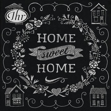 德國 IHR-33*33cm餐巾紙-HOME(黑白素描)