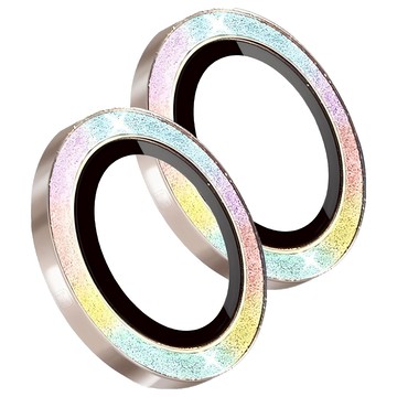 HODA 好貼 藍寶石鏡頭保護貼 鈦金色 閃粉彩鑽 2個  iPhone 16/16Plus  1盒