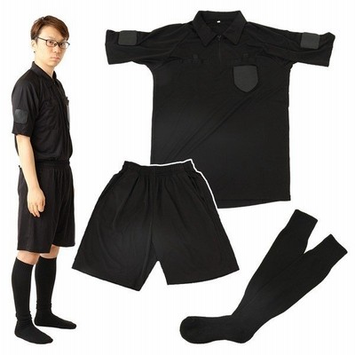 限定クーポン利用可能 Rioh サッカー審判服 L 3点セット 半袖シャツ ハーフパンツ ソックス レフリーウェア ユニフォーム ブラック 通販 Lineポイント最大get Lineショッピング