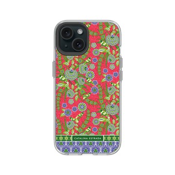 iPhone 15 Clear 透明 - Catalina Estrada - Red Flowers
