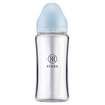 Simba 小獅王辛巴 蘊蜜質金玻璃寬口防脹氣奶瓶  晨藍  270ml  1個