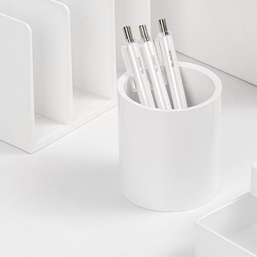 得力Deli NU SIGN筆筒/NS023/白色/83x95mm