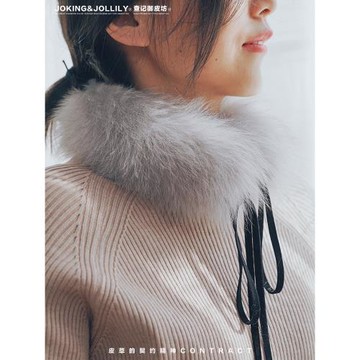 御皮坊狐貍毛圍巾女冬季雙面皮草真毛可愛百搭保暖毛領圍脖