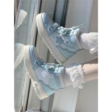 【現貨】永恒高幫/秋冬原創Lolita高邦板鞋lo跑可愛女鞋馬卡龍