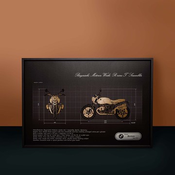 【專屬 訂製禮】刻劃回憶重機掛畫 - 車頭+車側款