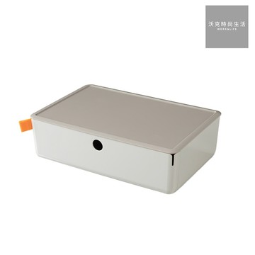 【Deli得力】 XDOMO收納盒/XDM30/抽屜/淺灰/317x212x94mm|沃克
