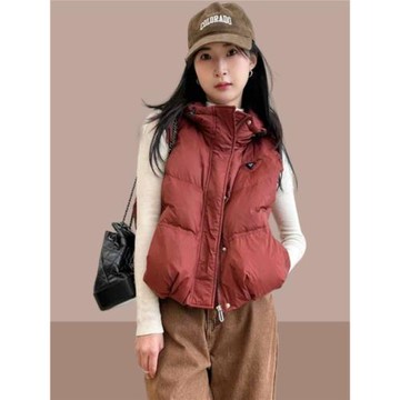 2025秋冬季新款女士泡芙感加厚馬甲外套時尚洋氣保暖羽絨棉服疊穿