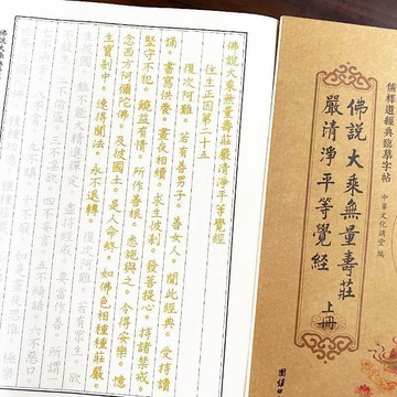 桃園出貨🍂夏蓮居無量壽經抄寫本全二冊贈抄經筆繁體豎排硬筆字帖