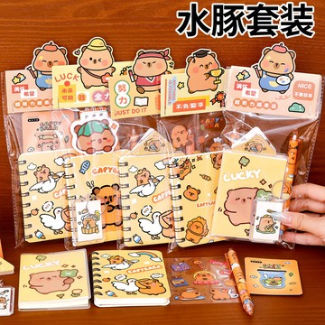 台灣現貨📢文具套裝 卡皮巴拉文具套裝 小學生 幼稚園 安親班禮品 可愛獎勵 禮盒 水豚伴手禮 開學小禮品 文具