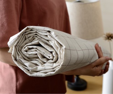 外婆的床單 床包枕套組 四季用 咖色格