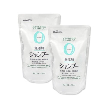 (2袋)日本KUMANO熊野油脂-Pharmaact Zero無添加洗髮精補充包450ml/袋