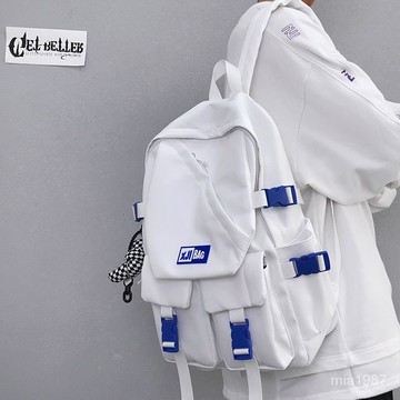 【優選好物】雙肩包男ins潮牌工裝風休閒背包男士大容量高中生書包男大學生電 JFC2