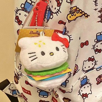 🌞包包優選寶藏品🌟🌟ins趙露思可愛卡通漢堡kt貓毛絨公仔包掛件掛飾少女心鑰匙扣情侶🌞