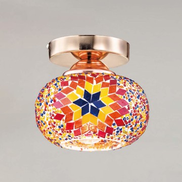 E27手工黏貼玻璃單吸頂燈 B106-48-93745