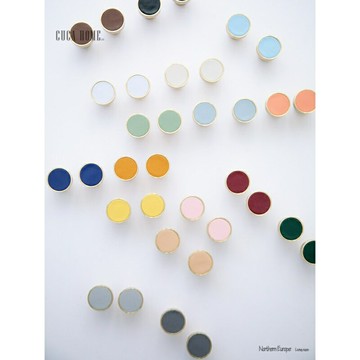 兒童房黃銅拉手北歐式極簡皮面彩色衣柜門抽屜美式櫥柜純銅圓把手