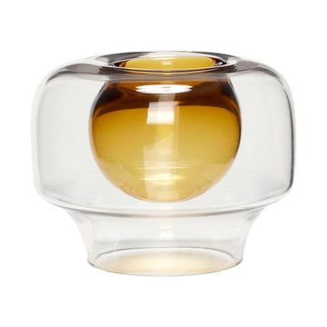 【Hübsch】雙層滿月造型玻璃花瓶 花器