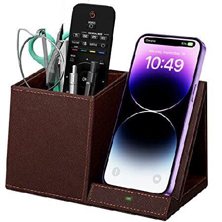 Desk Supplies Organizer, Multi-Functional Pencil Pen Holder with Wireless Charger, Desktop Stationery Organizer, Home Office Supply Storag(並行輸入品)