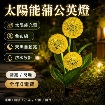 【ST】太陽能蒲公英燈 仿真花燈 花園景觀燈 庭院裝飾燈 蔥花燈 太陽能燈 擺飾燈 草坪燈 夜燈 繡球燈 太陽能戶外燈