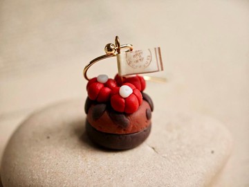 手作迷你蛋糕耳環軟陶耳環 (單耳)