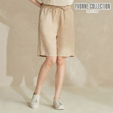 YVONNE 以旺傢飾 亞麻素面長褲-奶茶棕（M/L）