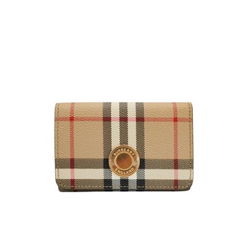 Burberry 經典格紋三折釦式短夾