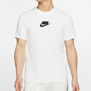S.G NIKE NSW 白黑  刺繡 LOGO  格紋 運動 文字 休閒 透氣 短袖 短T 男生 CQ5347-101