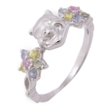 JEWELRY 無品牌珠寶 18K白金彩色寶石戒指 【二手名牌BRAND OFF】