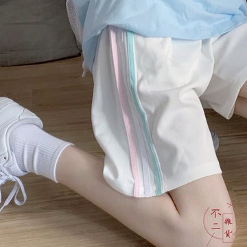 休閒運動褲女夏季薄款寬松顯瘦百搭闊腿五分短褲子潮【不二雜貨】