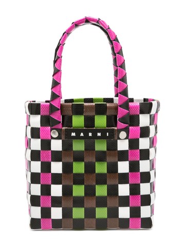 Marni Kids - mini Market Criss-Cross woven basket bag - kids - Polypropylene/Cotton - One Size - Black