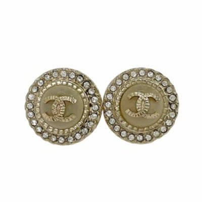 CHANEL(シャネル) ココマークサークルピアス アクセサリー メタル(ＧＰ) ラインストーン ゴールド金具 D20S刻印 レディース 40802071601【アラモード】