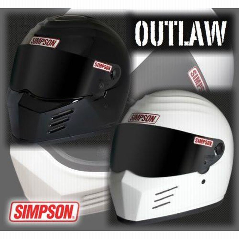 SIMPSON OUTLAW ホワイト ヘルメット SIMPSON（バイク） SIMPSON シンプソンヘルメット アウトロー