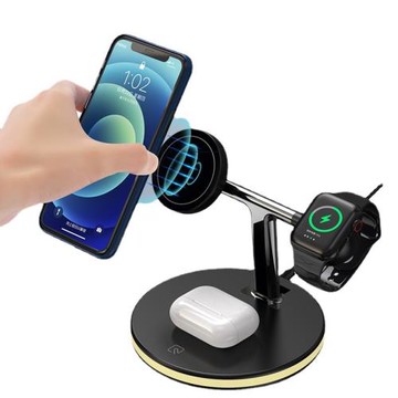 適用蘋果13MagSafe磁吸無線充iPhone12三合一無線充電器 源頭工廠