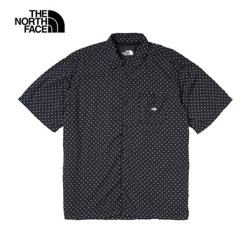 The North Face北面UE男款黑色防曬點點短袖襯衫｜886DJK3