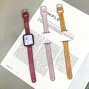 優購生活~適用新款iwatch7表帶applewatch5/6代蘋果手表se/1/2/3/4高級反扣皮質替換帶38/42/44/40mm女款小眾潮956炫戴錶帶 皮帶 尼龍帶 硅膠錶帶 佳明 錶扣拆裝工具 現貨