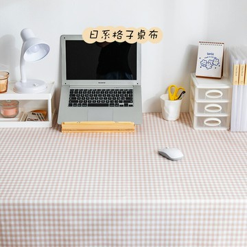 ins風格子桌布書桌臥室宿舍布藝少女桌墊網紅長方形化妝臺小清新